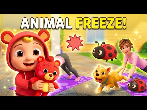 Animal Freeze Dance & Stretch! 🦁 Active Movement Song for Kids Cocomelon Nursery Rhymes