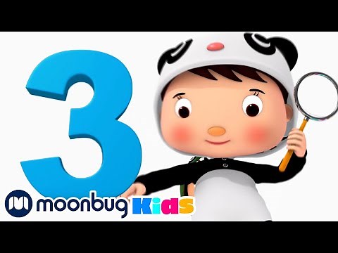 Learn the Number 3 Song! Little Baby Bum! | ABC 123 Moonbug Kids | Fun Cartoons | Learning Rhymes