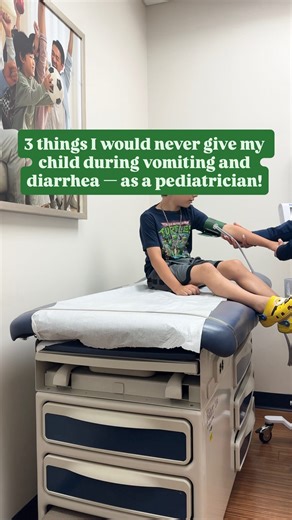 Lately, my ER has been packed with kids dealing with vomiting and diarrhea — and most of what we’re seeing is norovirus spreading fast through schools and families. So if your child has a stomach bug, here are 3 things I would NOT give my own kids — as a pediatrician and a mom: 1️⃣ Big drinks all at once: I know they’re thirsty. I know you want to help. But chugging water or sports drinks can actually trigger more vomiting or diarrhea. 👉 Try small, steady sips instead: 1–1.5 oz every 10–15 minu