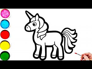 Cute Unicorn Drawing, Painting & Coloring For Kids and Toddlers_ Kids Art