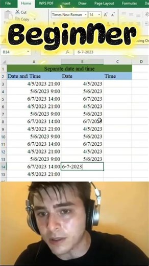 Beginner vs Expert 🔥 Separate Date & Time in Excel Using Shortcut | Official Excel Pro