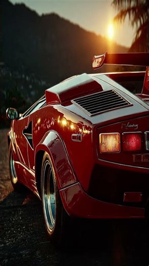 Lamborghini Countach 5000QV | Vintage Super-car Icon in Motion 🚗🔥 #autoaddicts #vintagecars