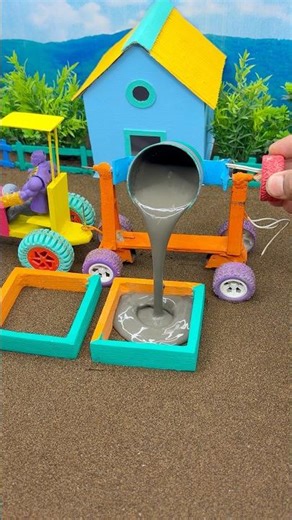 😱 Mini Tractor Making Cement Pillar | DIY Real Working Machine 🚜 #shorts