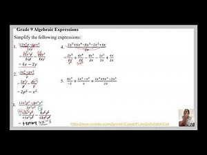Grade 9 Algebraic Expressions. Division