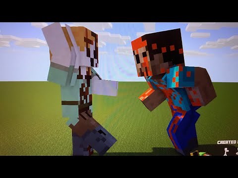 Giant Alex vs giant Steve (Minecraft animation)