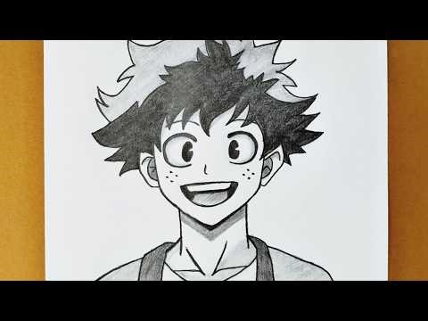 Izuku Midoriya (Deku) Drawing | My Hero Academia Step by Step | Anime Step by Step Drawing