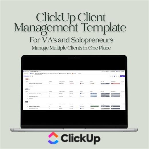 Clickup Client Management Template for Vas | Manage Multiple Clients | Freelancer Task System | Clickup Workflow Template - Etsy