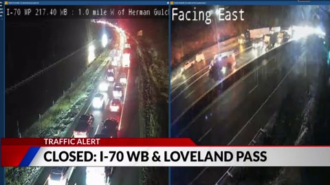 I-70 WB, US 6 at Loveland Pass closed amid icy road conditions