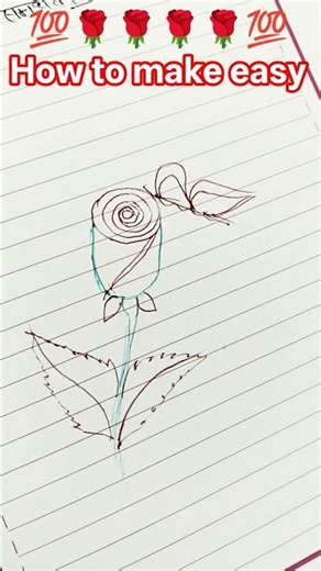 Easy Rose Drawing 🌹 | Step by Step for Beginners how to make rose