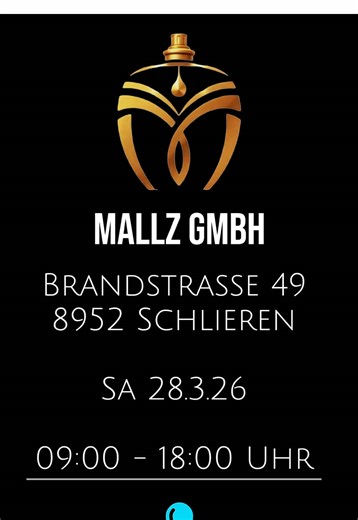 De Samstig ish es sowit, Mallz.ch eröffnet de zweite Store in Schlieren! Es wird einmaligi Agebote geh, mega Specialguests & no viel meh 🔥 📍 Mallz GmbH, Brandstrasse 49, 8952 Schlieren 🕘 SA 28.3 09:00 - 18:00 Uhr Sit derbi, denn so ebbis ish nur einmalig 👀 Scho im vorrus, es riese Dankeschön, ah jedem einzelne wo derbi sie wird! @suessundsauer.shop @Eazofficial @Osi @David @yungmelez #mallz #neueröffnung #schlieren #parfüm #fy