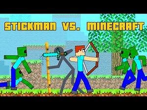 Stickman fight : But it's minecraft!!⛏️🤯 [Cartoon animation]