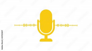 Podcast. Badge, icon, stamp, logo. Motion graphics.