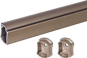 TAG Hardware Wardrobe Closet Rod Concave Shape with End Supports and Protective Cap (30 INCH LONG, Matt Nickel)