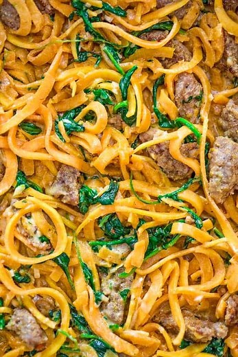 Butternut Squash Noodles with Sausage