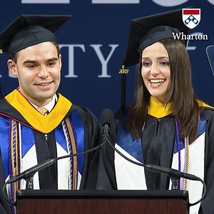 Twins Giancarlo and Gabrielle Cabeza (W'22) delivered their undergrad student speech jointly – just as they did in high school. #WhartonGrad "History will be kind to us because we're the ones who will write it," Gabrielle said in closing. | The Wharton School