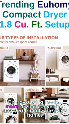 Discover the Euhomy Compact Dryer, perfect for small living spaces.