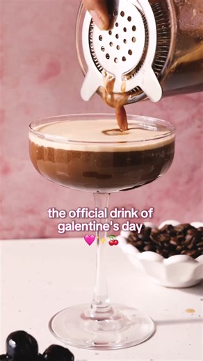 February 13th plans: me, my girls, and Cherry Espresso Martinis 🍒🥂 Ingredients: - Luxardo cherries - Vodka - Espresso - Kahlúa Find the full recipe link in bio or on the Delish app! Recipe by @alejandrovaldeslora, shot by @damian_calvo @bcais | Delish