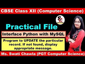 Program to Update records in MySQL table using Python | Practical File Class 12 Computer Science