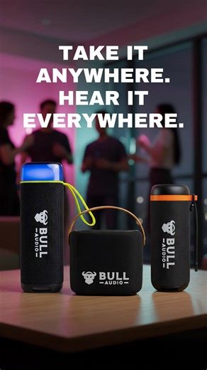 Wherever life takes you, the music follows.  Meet our portable speakers, built to move with you from the gym to the great outdoors, with big sound packed in a small frame.  Powerful Sound in Every Size  All-Day Playtime  Compact and Durable | Bull Audio | Facebook