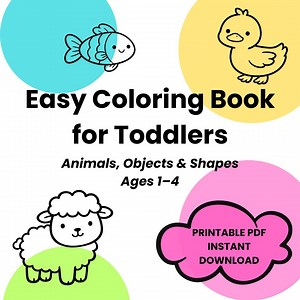 Easy Coloring Book for Toddlers - Etsy Canada