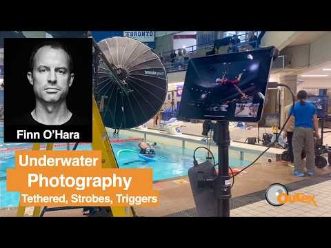 Go behind the scenes underwater, tethered, trigger photo session w/ Finn Ohara, Olympic swimmer