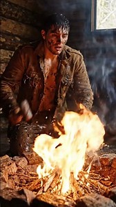 Man vs Waterfall Starting Fire in a Mud Cabin