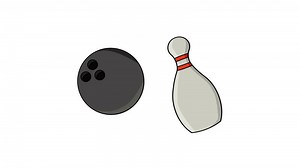Download Animation of a moving bowling ball and bowling pins for free