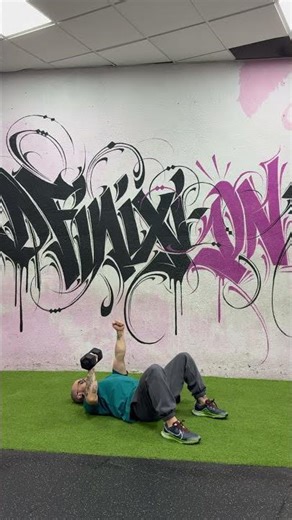 One arm db floor press