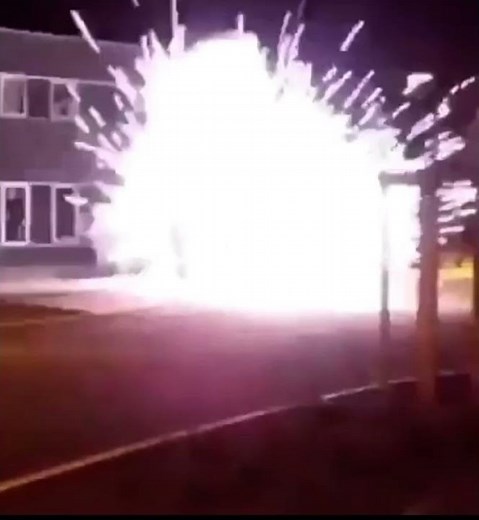 Large firework in a porta potty