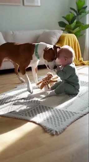 Adorable Pitbull Playing with Baby | Cutest Friendship Ever! 🐶👶❤️