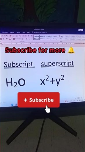 subscript and superscript in Word with shortcut ||#shorts #word tips #shortfeed