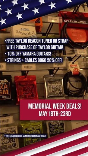 Memorial Day Sale starts NOW at Open Chord