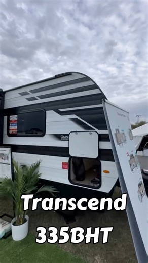 The Transcend 335BHT was built for big families and bigger adventures. Inside, you’ll find direct‑view entertainment with a 32” TV, a spacious bunk room that sleeps 5–6, and tons of storage thanks to the bedroom wardrobe and front cap closet. With space for 10–12 sleepers, nobody gets left behind. Plus, the outside camp kitchen with griddle and 1.7 cubic feet refrigerator makes outdoor meals a breeze. Learn more at https://www.granddesignrv.com/travel-trailers/transcend/335bht #GrandDesign #GDRV