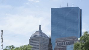 Time lapse Boston Skyscraper close up