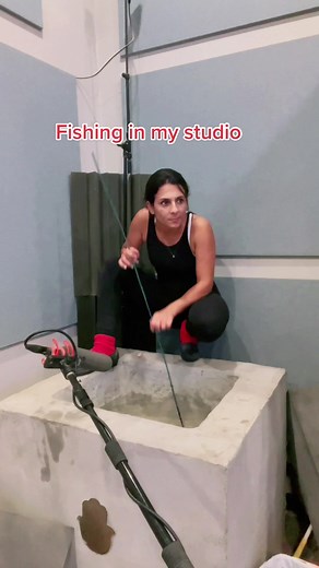 Fishing sound for a musical #reelfoleysound #foleytiktok #foleyartist #sound #asmr #fishing #studio #funjob #musical #studio