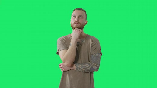 Pensive man with a question mark in his mind - Free Stock Video