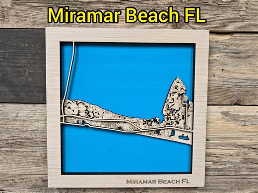 Miramar Beach Florida Layered 3D Map SVG Cutting File (digital Download) - Etsy