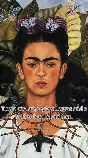 “Thorn necklace and Hummingbird” (1940) by Frida Kahlo #painting #fridakahlo #selfportrait #art