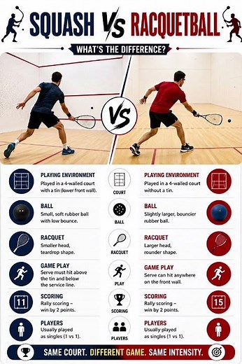 🏸 Squash vs Racquetball | What's the Difference? #Shorts