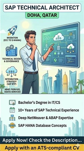 SAP Technical Architect Jobs in Qatar 🇶🇦 (S/4HANA Role – Apply Now)
