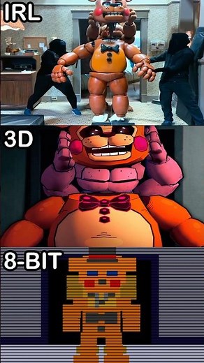 FNaF 2 Movie Freddy VS Toy Freddy - IRL VS 3D VS 8-BIT