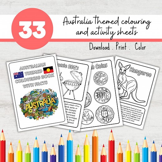 Australian Animals Coloring Pages: Educational Aussie Activity Pack (printable PDF) - Etsy