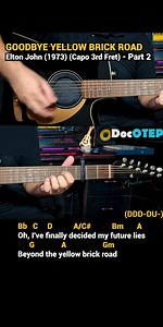 Goodbye Yellow Brick Road - Elton John (1973) Easy Guitar Chords Tutorial with Lyrics Part 2 SHORTS REELS 🎸🎸🎸 #DocOTEPStudio #DocOtepGuitarTutorial | Doc OTEP Studio