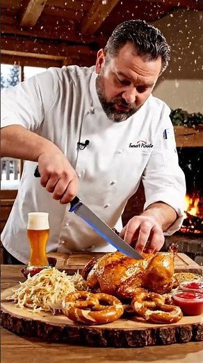 German Alpine Roast Chicken 🇩🇪 | Bavarian Lodge Feast with Smart Knife Precision 🍺🍗