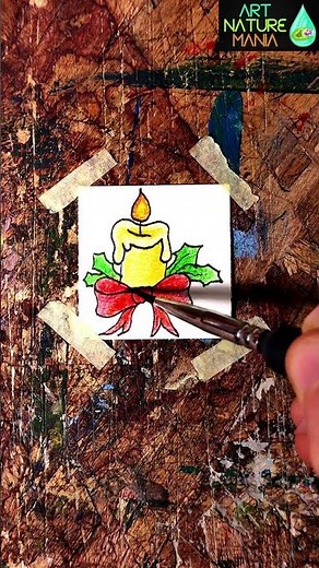 Tiny Christmas Candle Painting | Quick Christmas Art Tutorial