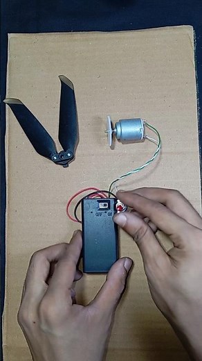 How I Powered 2 Wing Drone Propeller Using Dc Motor #project #tech #scienceproject