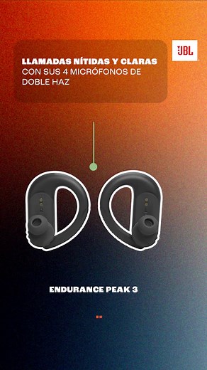 Los JBL Endurance Peak 3 son los compañeros perfectos para los que aman estar en movimiento. 💪​ Diseñados para ser todoterreno, se mantendrán en su lugar en cada una de tus actividades. 🔊​ #JBL #MadeToBeHeard #OwnYourSound