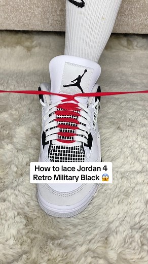 How to Lace Jordan 4 Retro Military Black