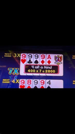 QUADS x7 on Ultimate X Poker - BIG WIN with 4 of a kind with x7 bonus - at Parx Casino!