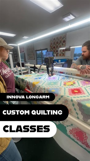 Join us November 3rd through the 5th for our @innovalongarm training classes. We’ll cover everything from maintenance, Edge to Edge quilting & even Custom Quilting with Innova’s AutoPilot. #huntersquiltmart #innovalongarm #quiltingclass #customquilting #classes #learnbydoin #themoreyouknow | Hunters Quilt Mart